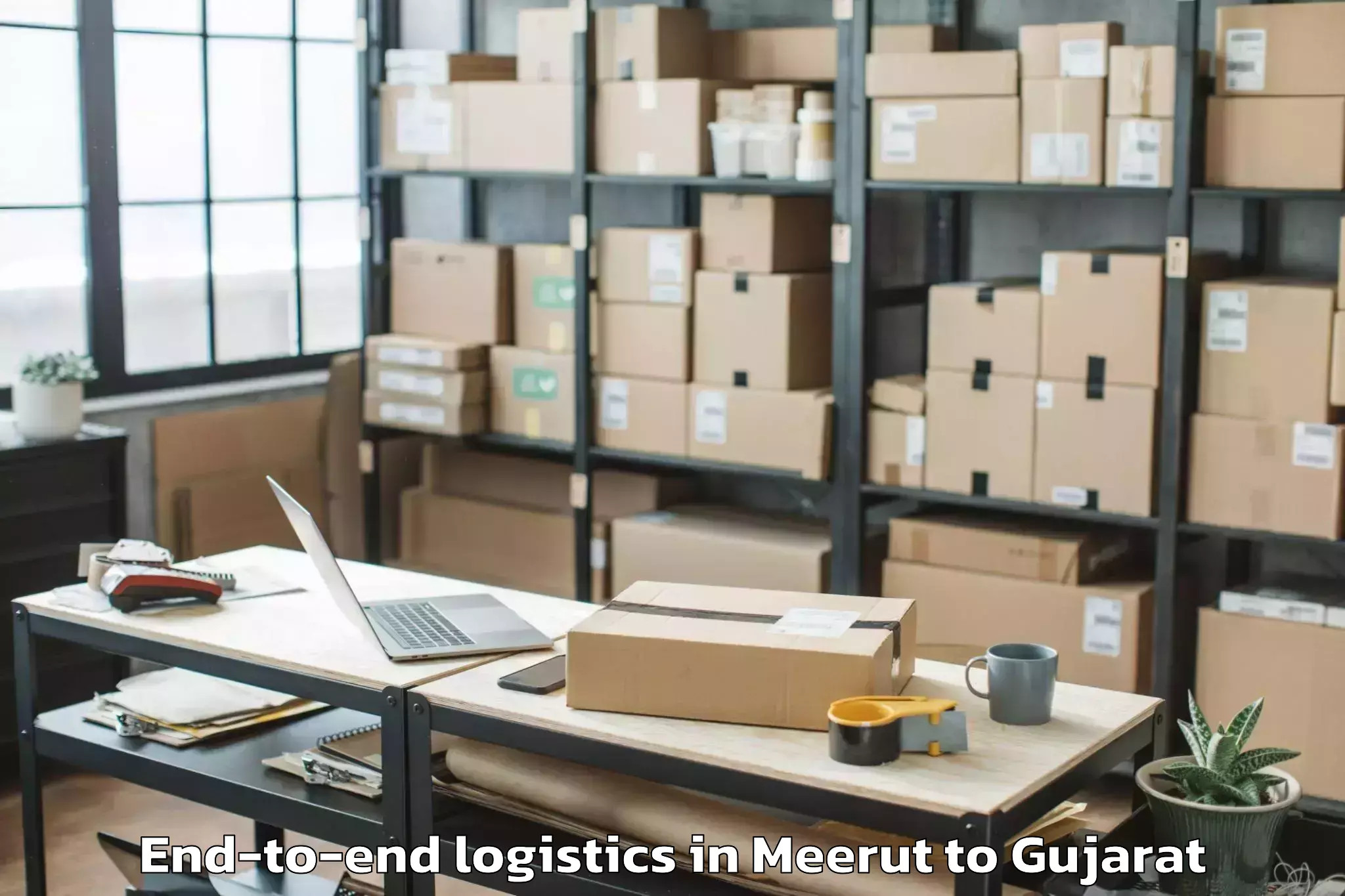 Affordable Meerut to Jasdan End To End Logistics